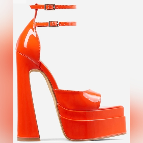 Fits like 7.5 Orange Platform Heel - Picture 3 of 9
